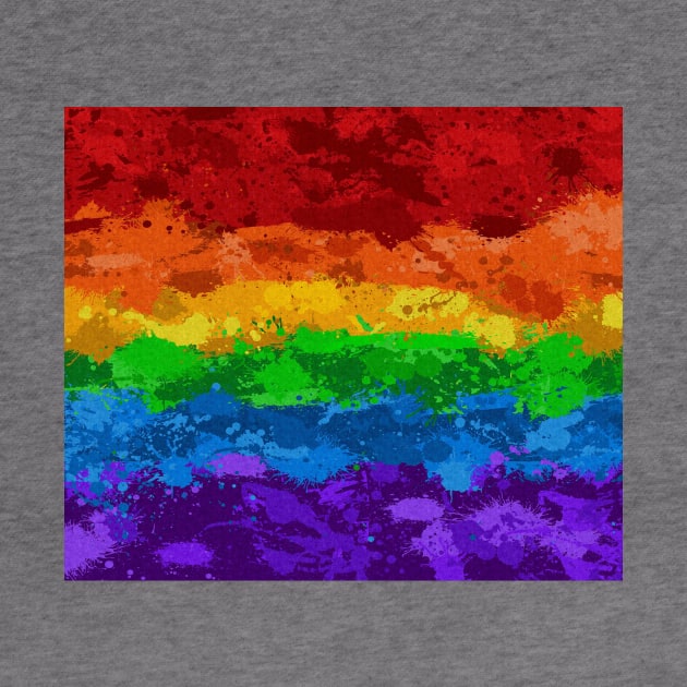 Abstract Paint Splatter LGBTQ Pride Rainbow Flag Background by LiveLoudGraphics